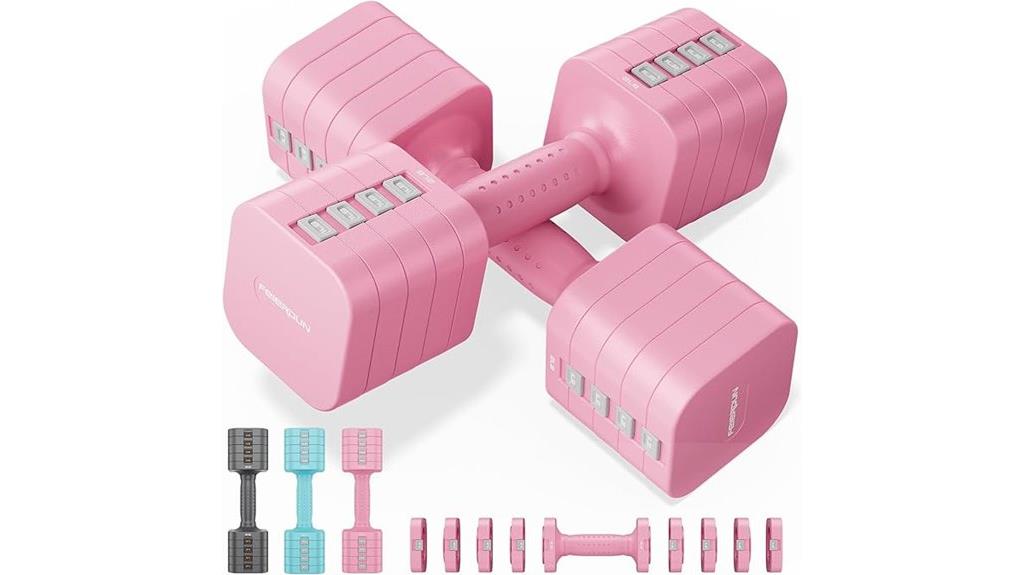 adjustable dumbbell set included