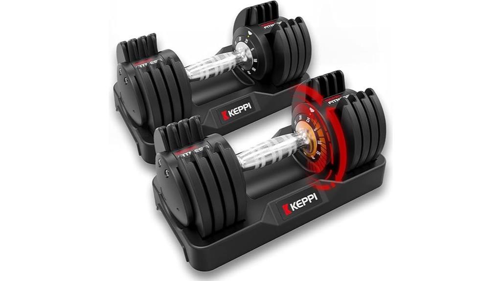 adjustable dumbbells weight range