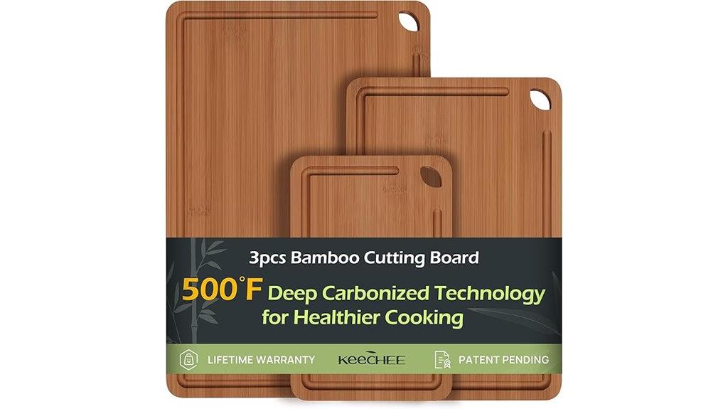 bamboo board with grooves