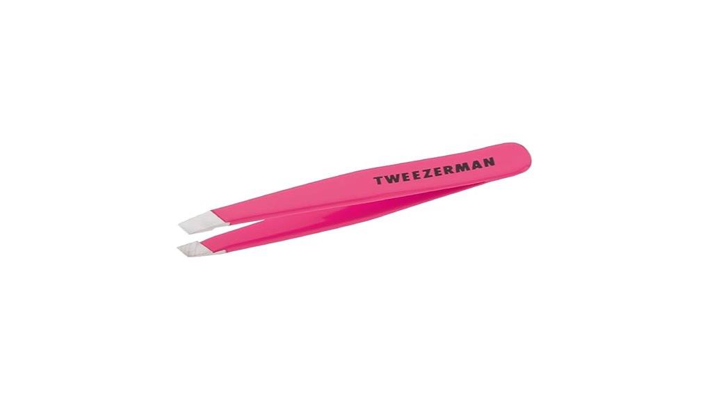 neon pink eyebrow tweezers