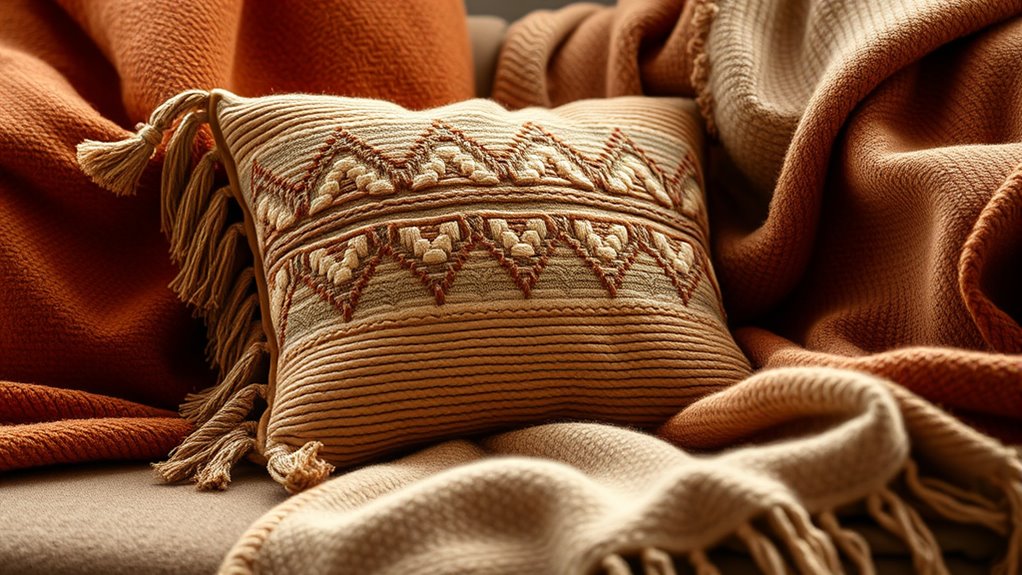 add warmth with textured pillows