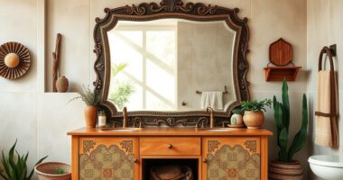 bathroom boho mirror upgrade