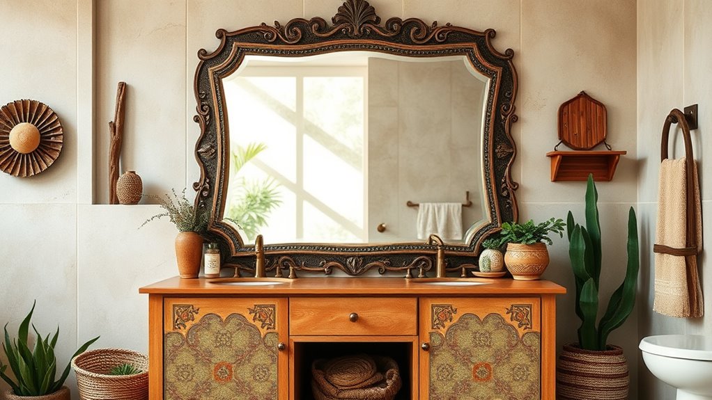 bathroom boho mirror upgrade