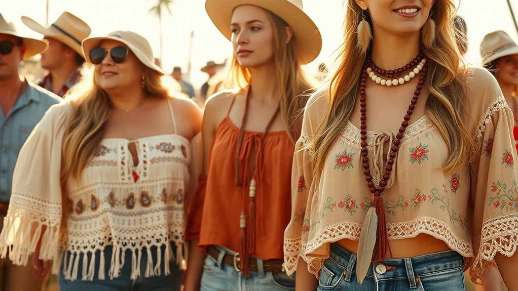 boho cropped layered tops