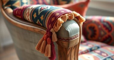 boho fabric furniture makeover