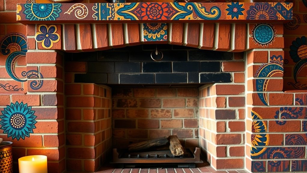 boho fireplace painting techniques