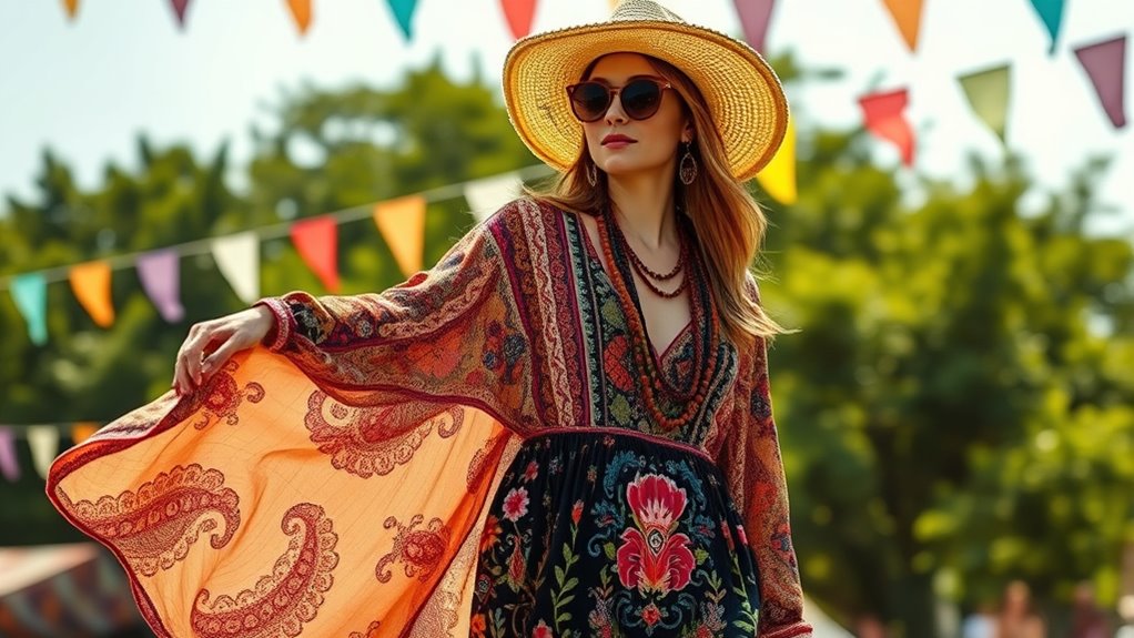 boho flowy printed dresses