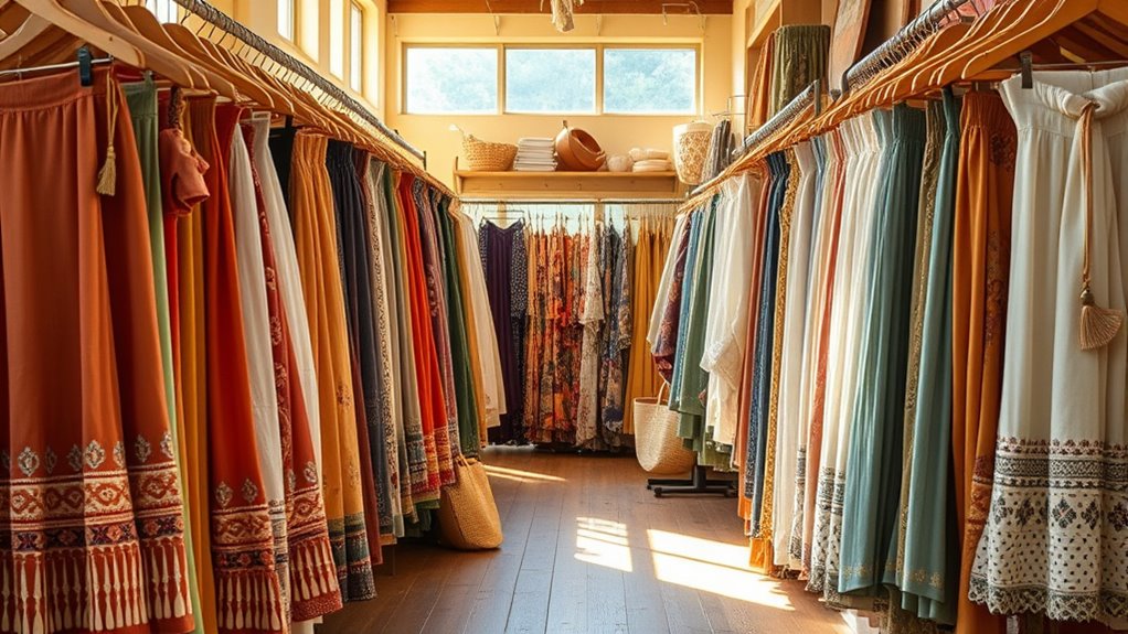 boho flowy relaxed fabrics