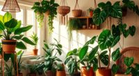 boho indoor plant decor