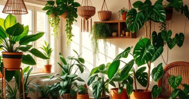 boho indoor plant decor