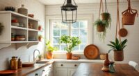 boho kitchen shelving decor
