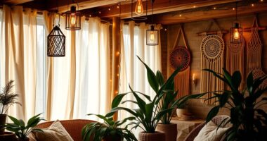 boho lighting with lanterns