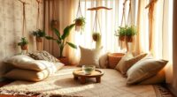 boho peaceful meditation space