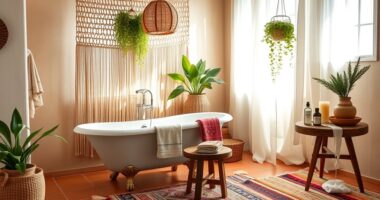 boho spa bathroom transformation