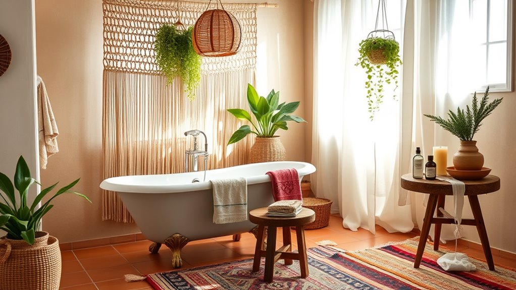 boho spa bathroom transformation
