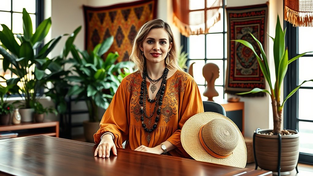 boho style office attire