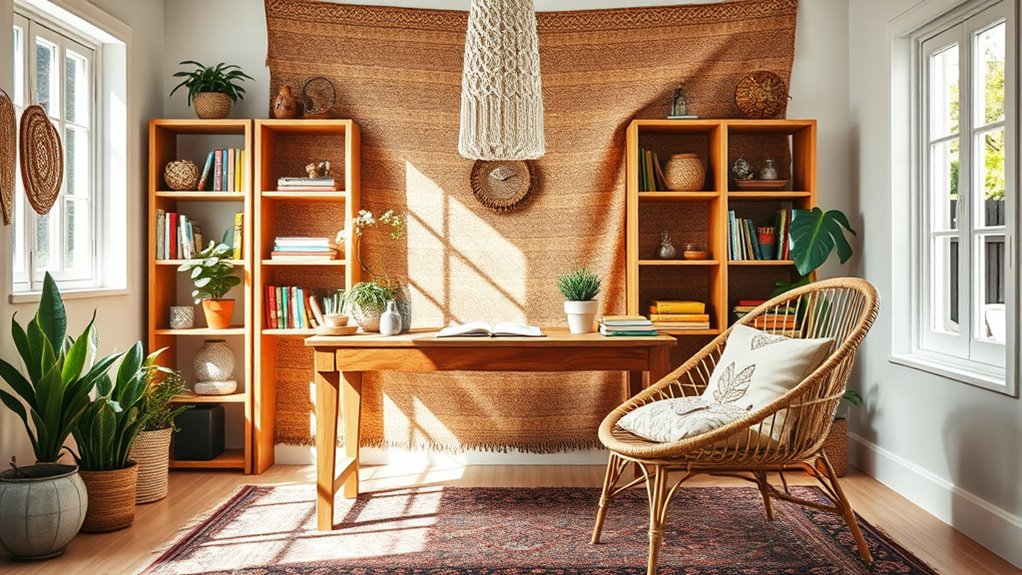 boho stylish functional workspace