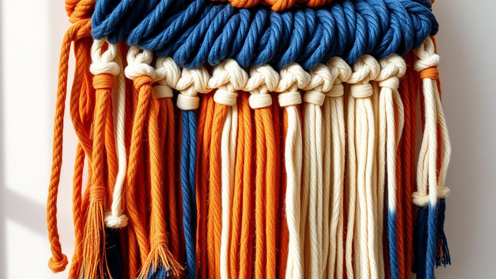 colorful textured macram art