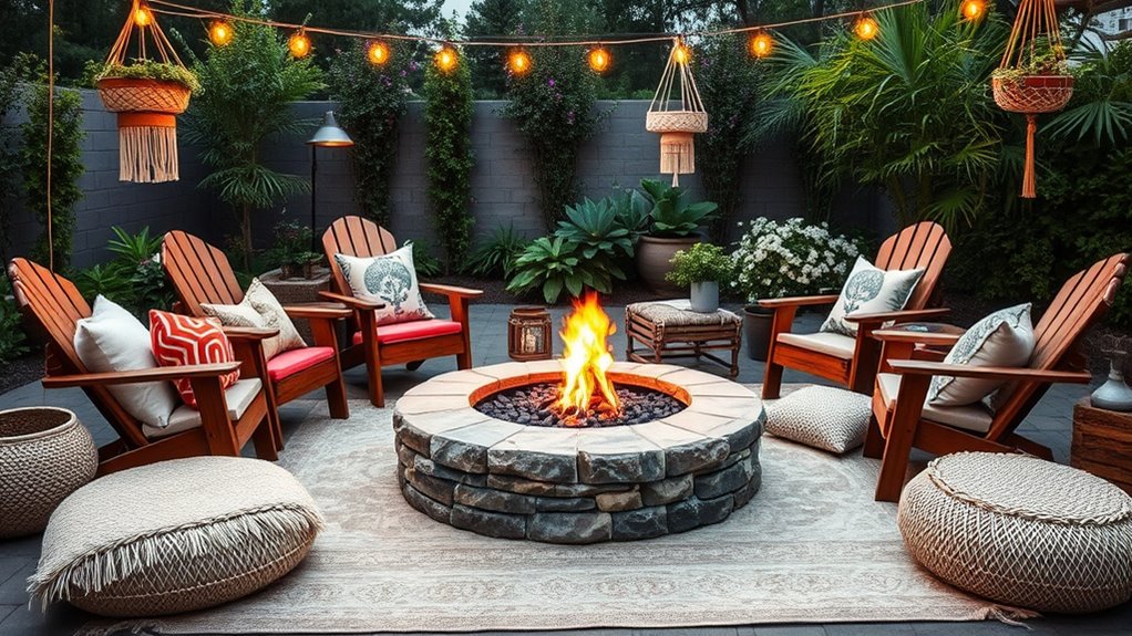 cozy boho backyard arrangement