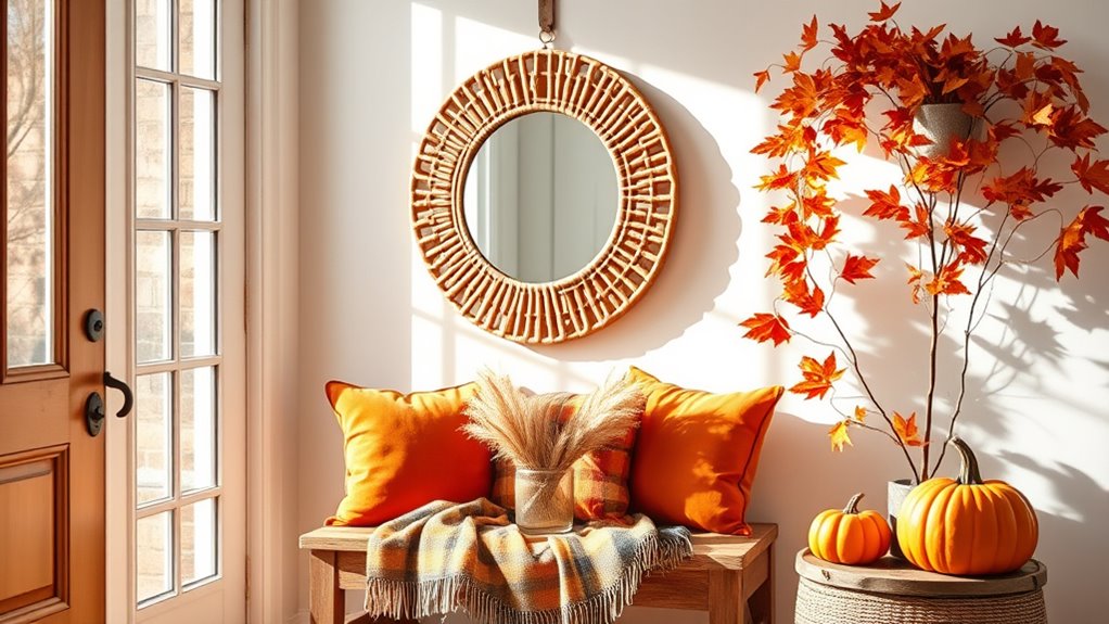 cozy fall entryway decor