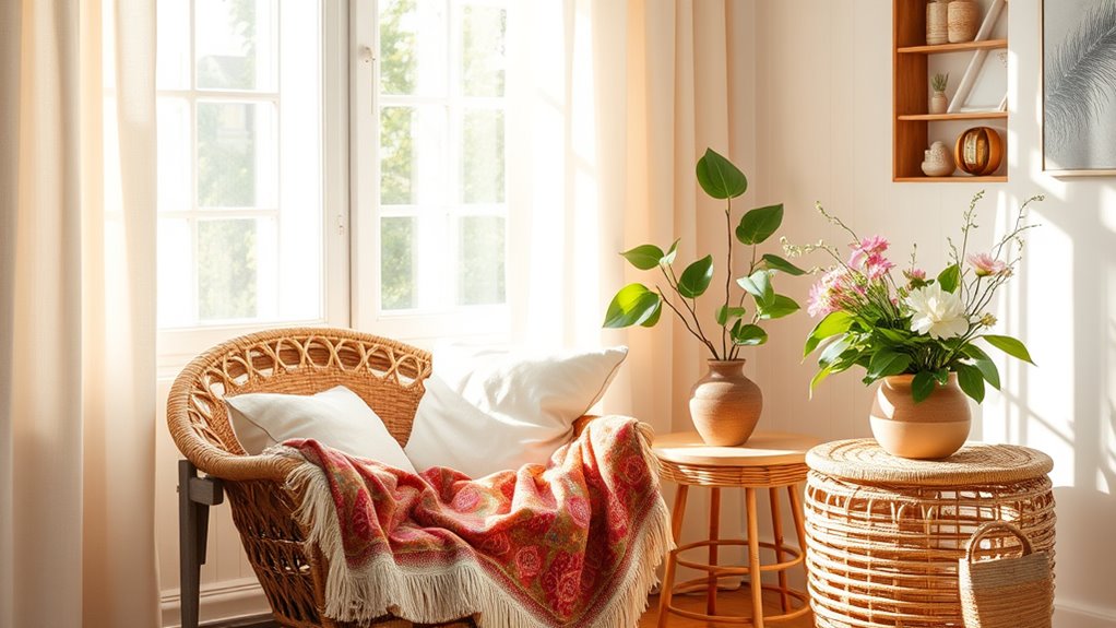 cozy rattan wicker corners