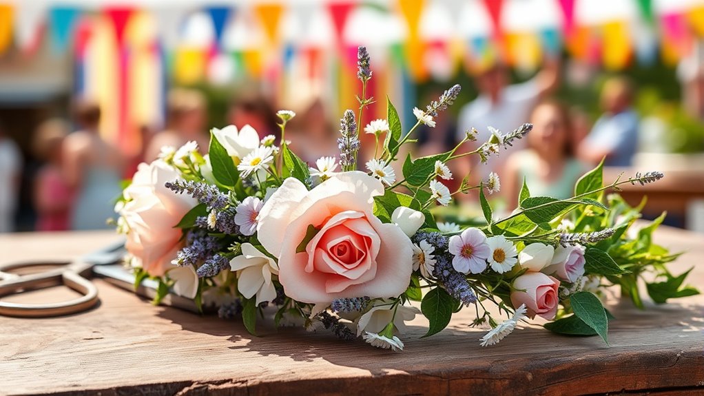 create floral crown assembly