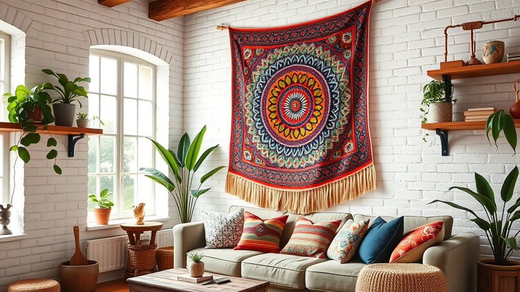 decorate with vibrant tapestries