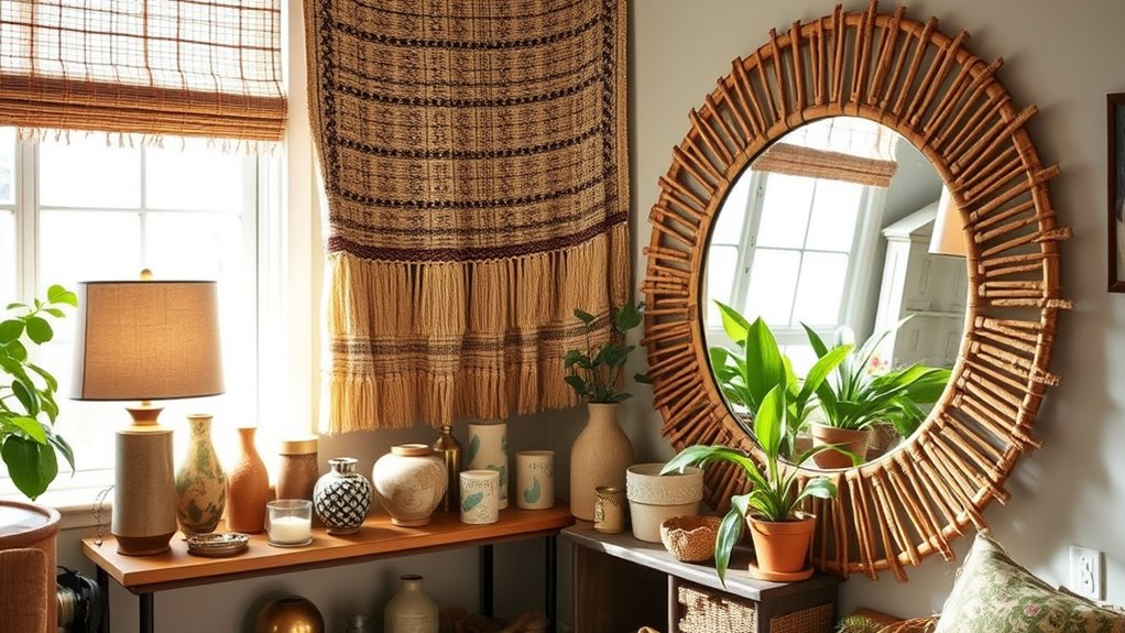 eclectic vintage decor arrangement