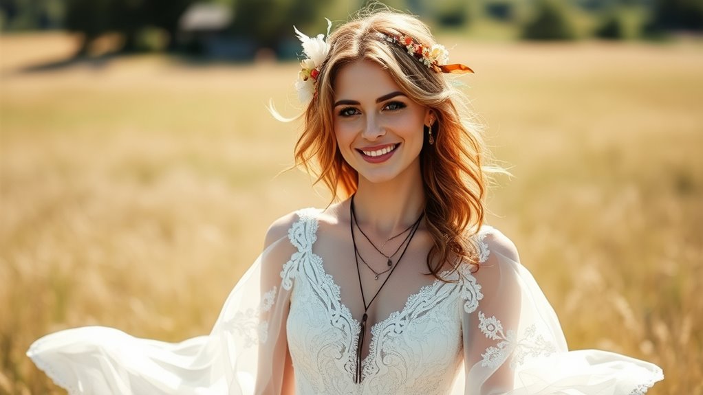 effortless boho bridal beauty