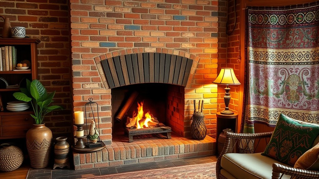 enhancing fireplace with tiles