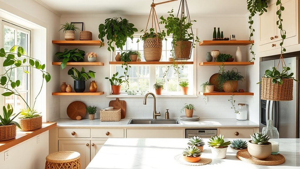 incorporate natural greenery decor