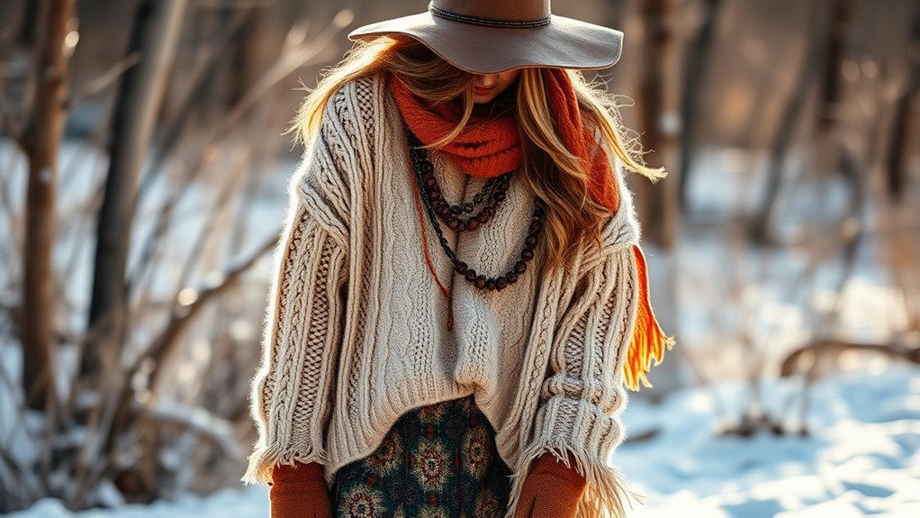 layered boho winter fashion