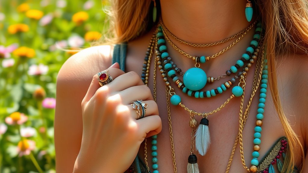 layered necklaces for eclectic style