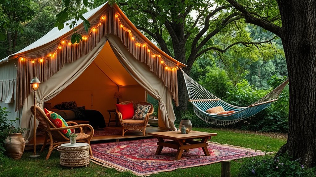layered textiles and natural decor