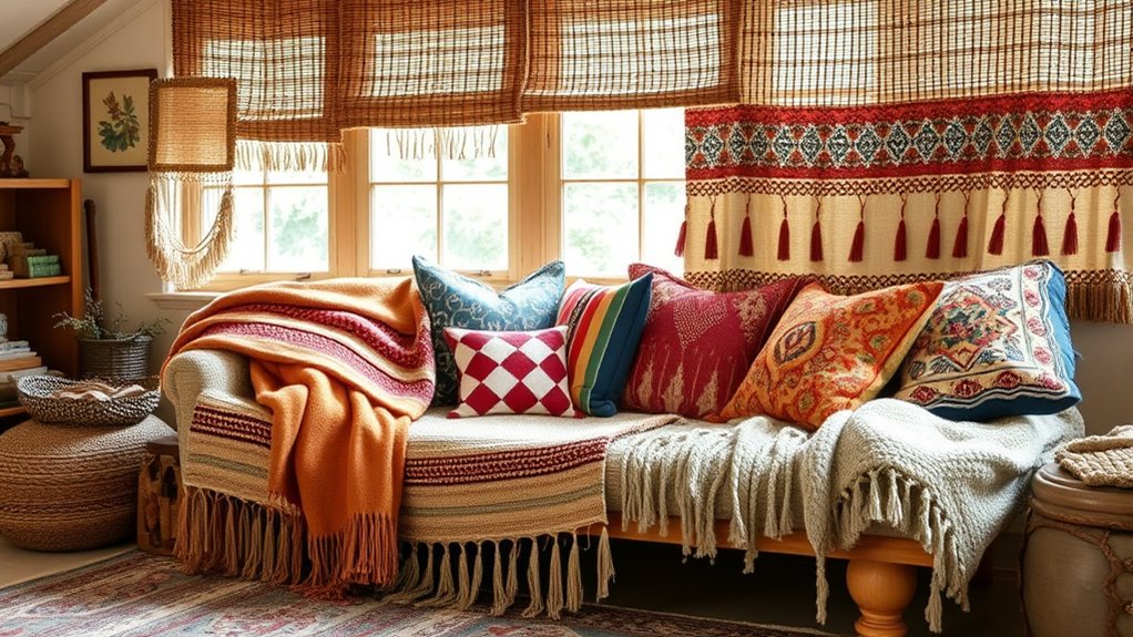 layered textured fabric decor