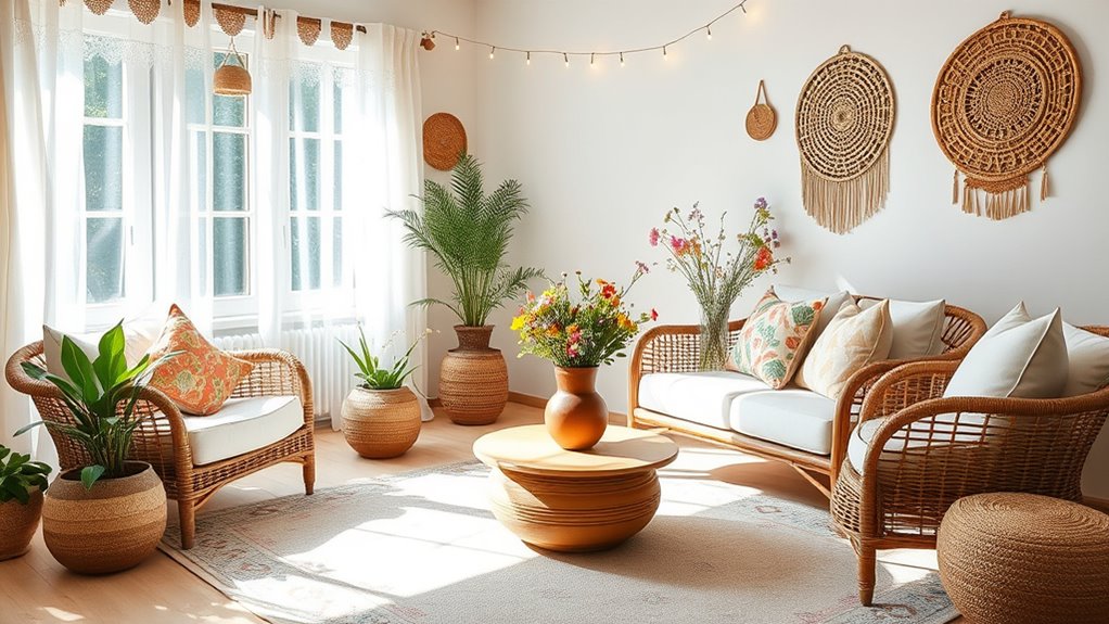 natural neutrals with greenery