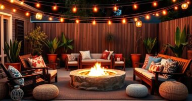 outdoor boho fire lounge