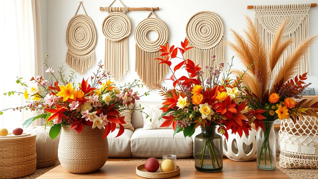 seasonal blooms and natural greenery