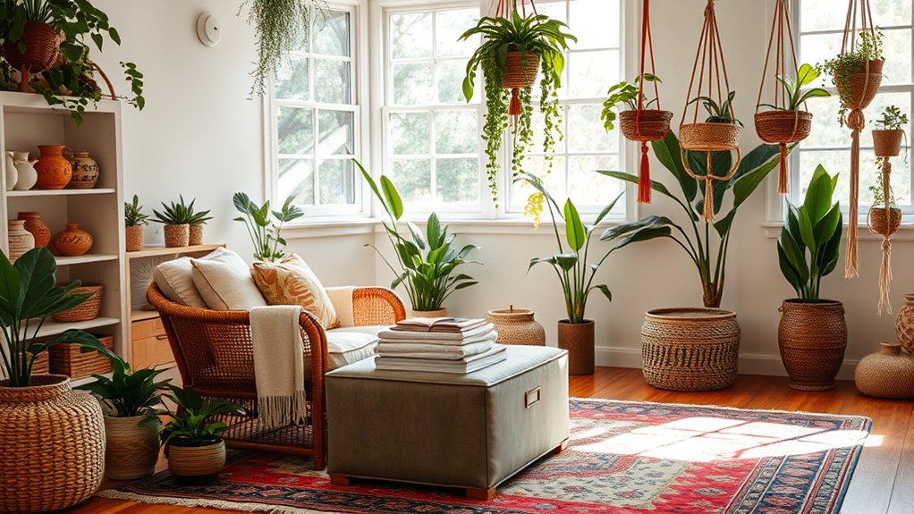 stylish functional boho storage