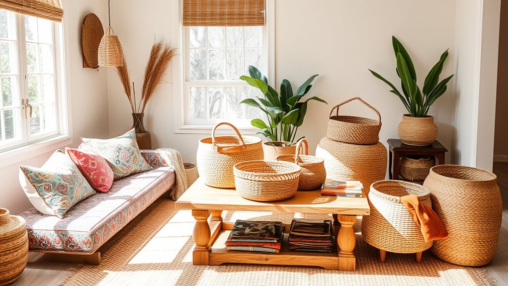 stylish natural woven storage