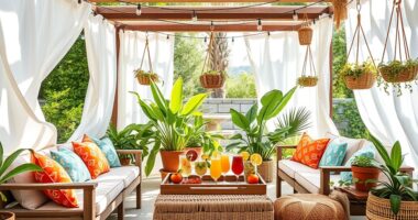 summer boho patio decor
