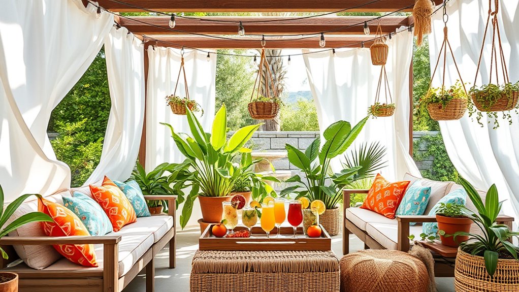 summer boho patio decor