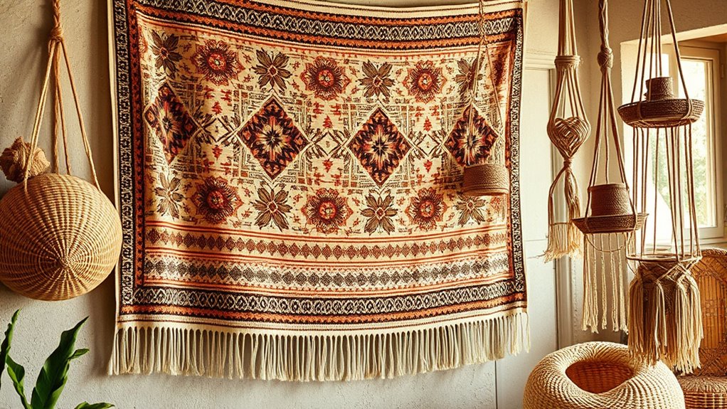 textured boho textile art
