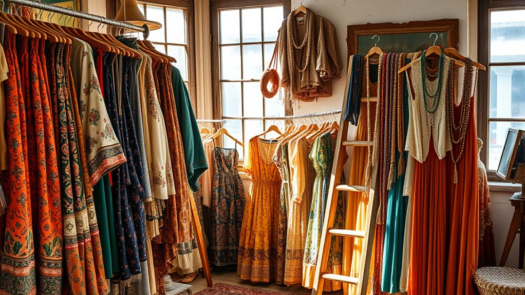 thrift style boho wardrobe