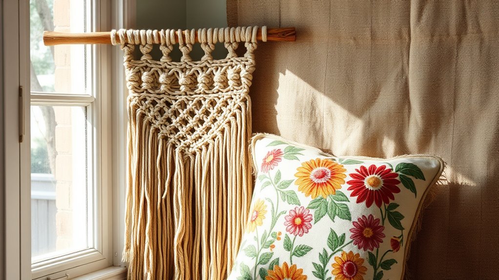 thrifted textiles boho decor