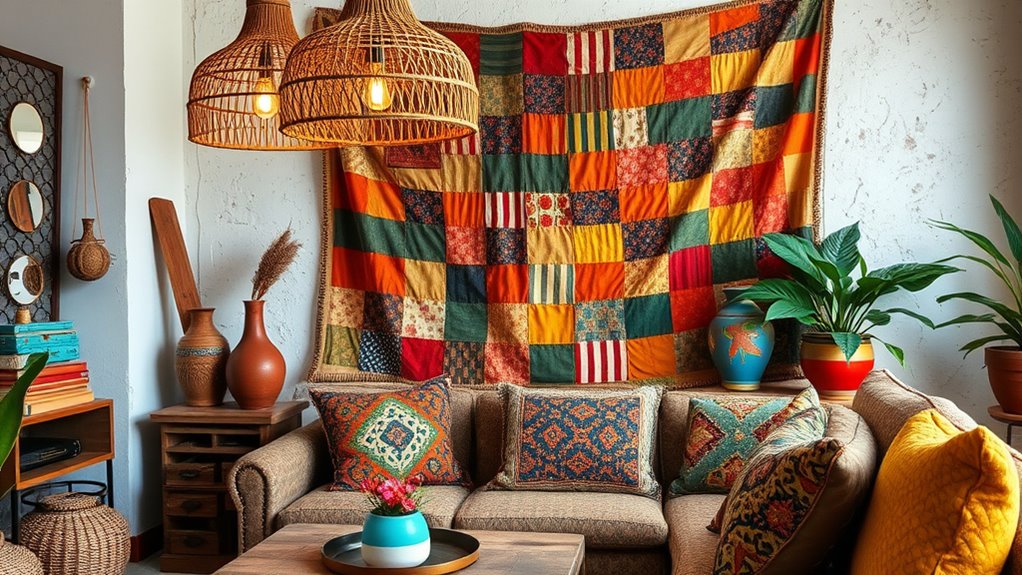 vibrant layered eclectic decor