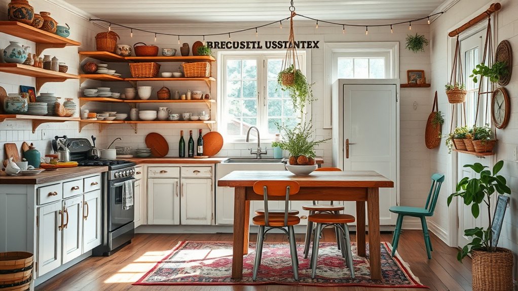 vintage items enhance boho charm