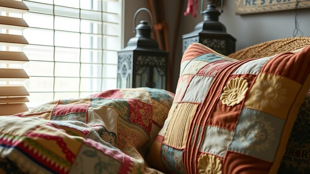 vintage textiles for layered decor