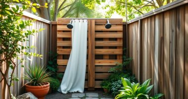 affordable outdoor shower setup