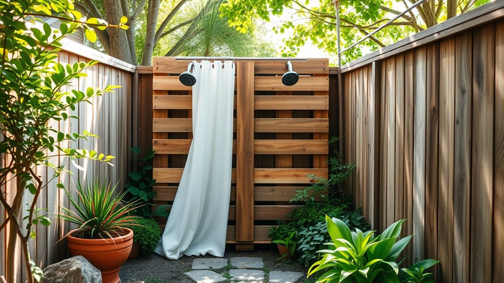affordable outdoor shower setup